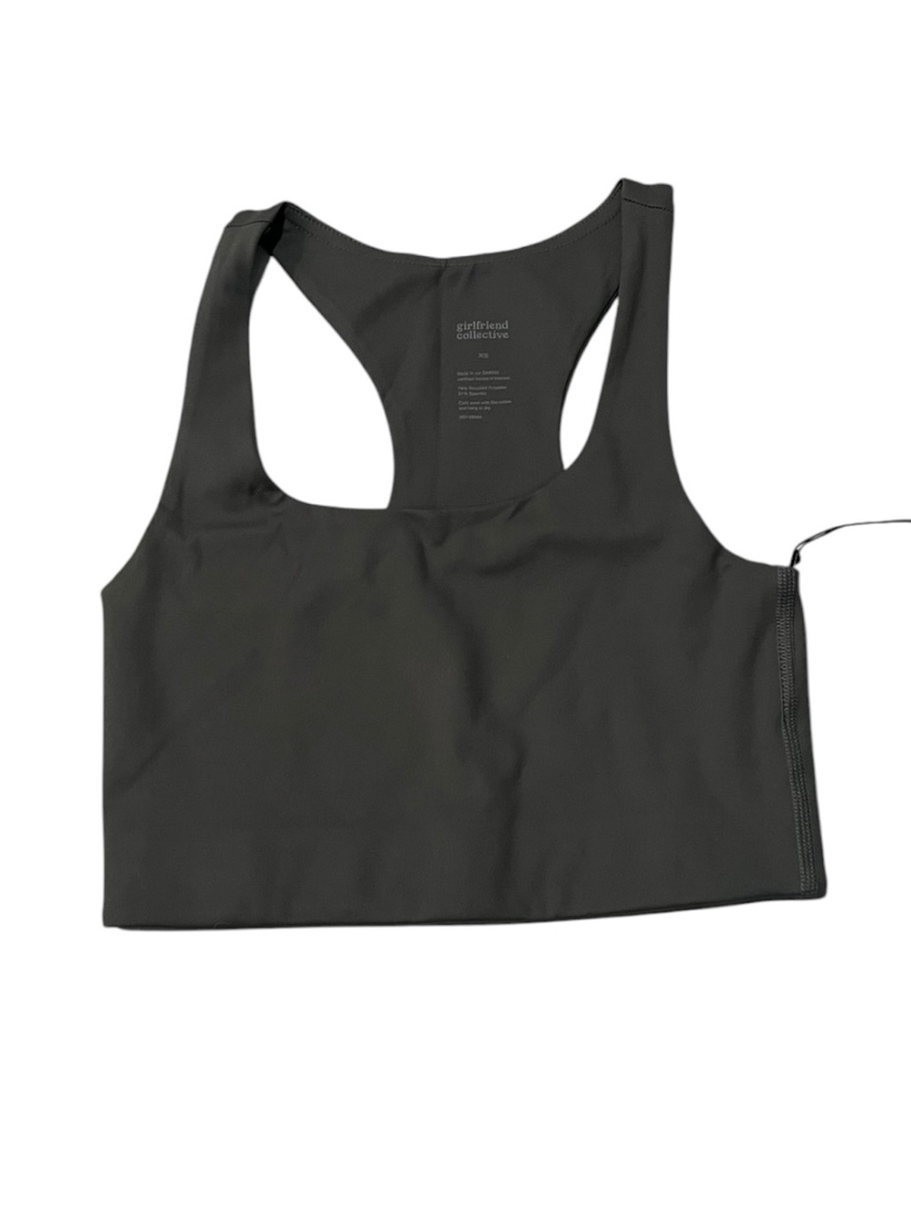 Girlfriend Collective Olive Green Racerback Sports Bra - Size XS